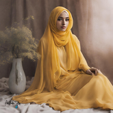 Premium Chiffon Hijab - Yellow